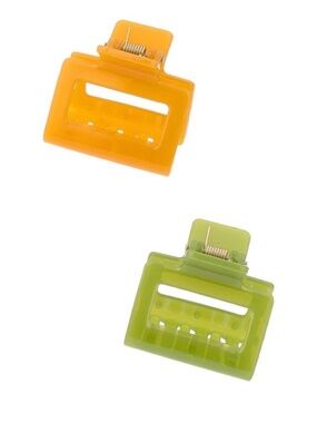 Ettika 2-Pack Hair Claw Clips Orange and Green Spring Summer Girly